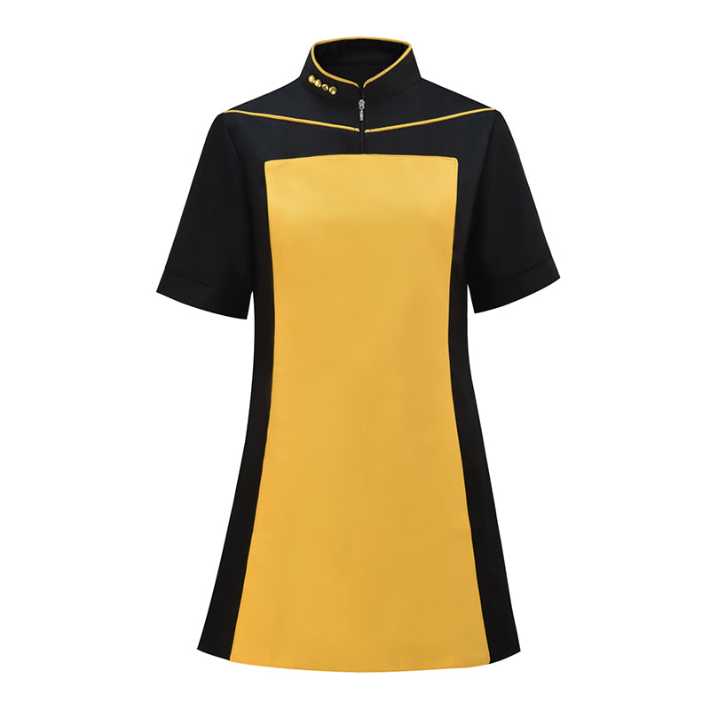 Star Trek Uniform TNG The Next Generation Yellow Dress Cosplay Costume ACcosplay