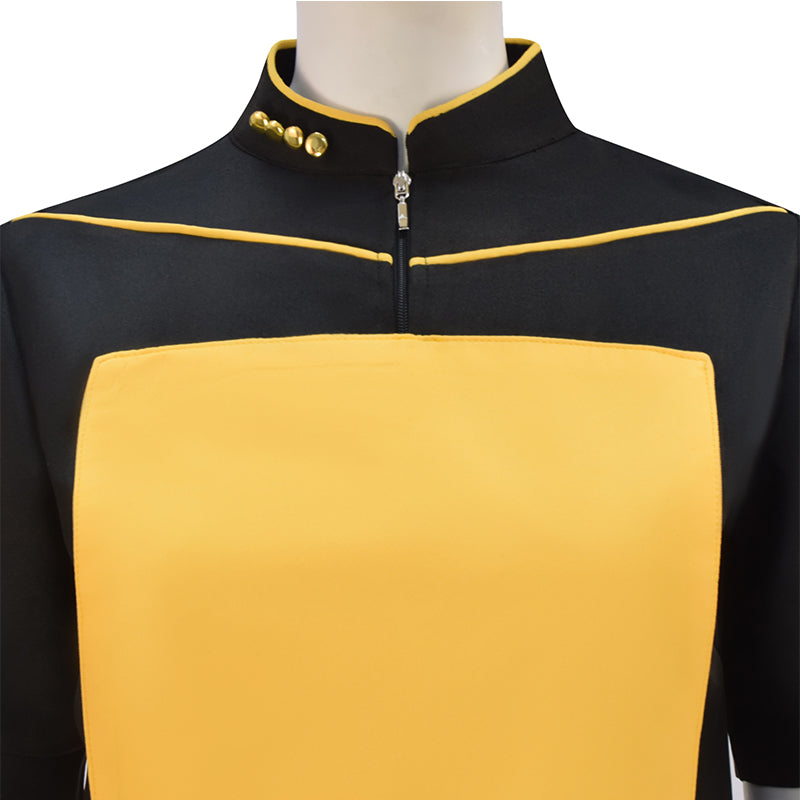 Star Trek Uniform TNG The Next Generation Yellow Dress Cosplay Costume ACcosplay