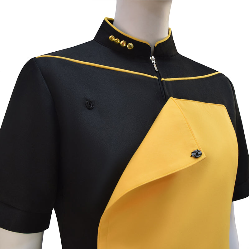 Star Trek Uniform TNG The Next Generation Yellow Dress Cosplay Costume ACcosplay