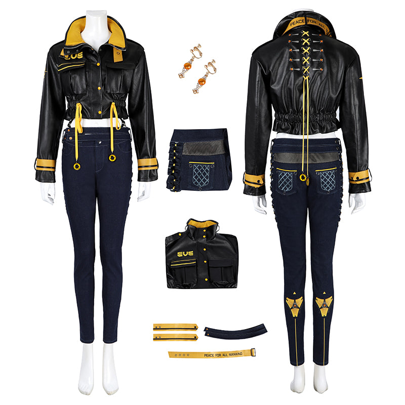 Stellar Blade Eve Cosplay Costume Eve Wasteland Adventurer Leather Jacket Suit Halloween Outfit