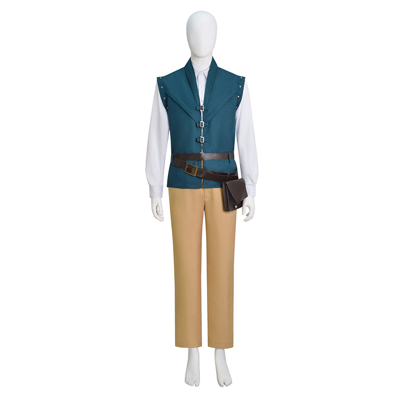 Prince Tangled Cosplay Flynn Rider Costume Vest Shirt Outfit Halloween Carnival Suit