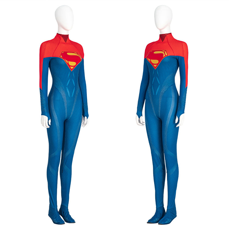 2023 Movie The Flash SuperGirl Cosplay Costumes Jumpsuit Cape Halloween Carnival Suit