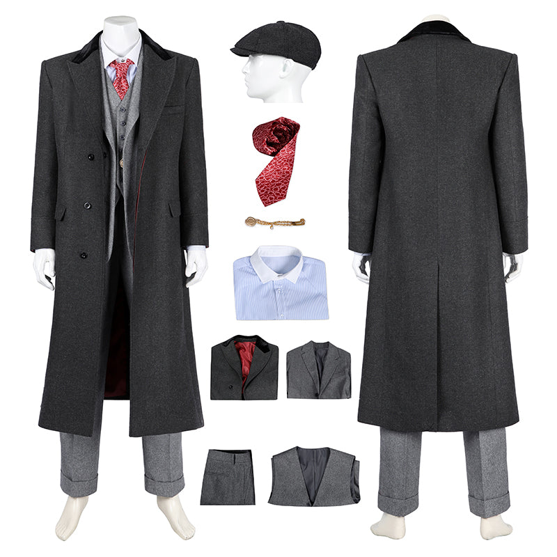 Tommy Shelby Costume Peaky Blinders S6 Tommy Cosplay Coat Outfit Halloween Carnival Suit