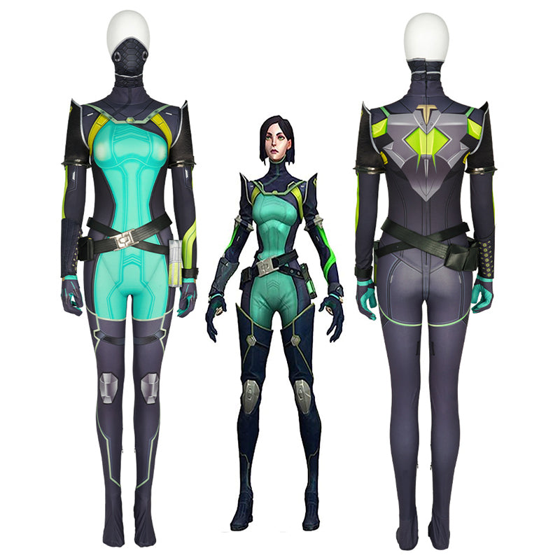 Game Valorant Cosplay Hero Viper Costume Jumpsuit Romper Suit Hallowee ...