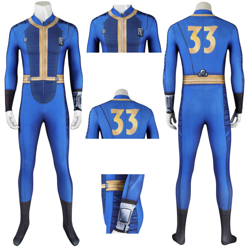 Fallout 33 Vault Suit Cosplay Jumpsuit Fallout Onesie Costume Suit Adult ACcosplay