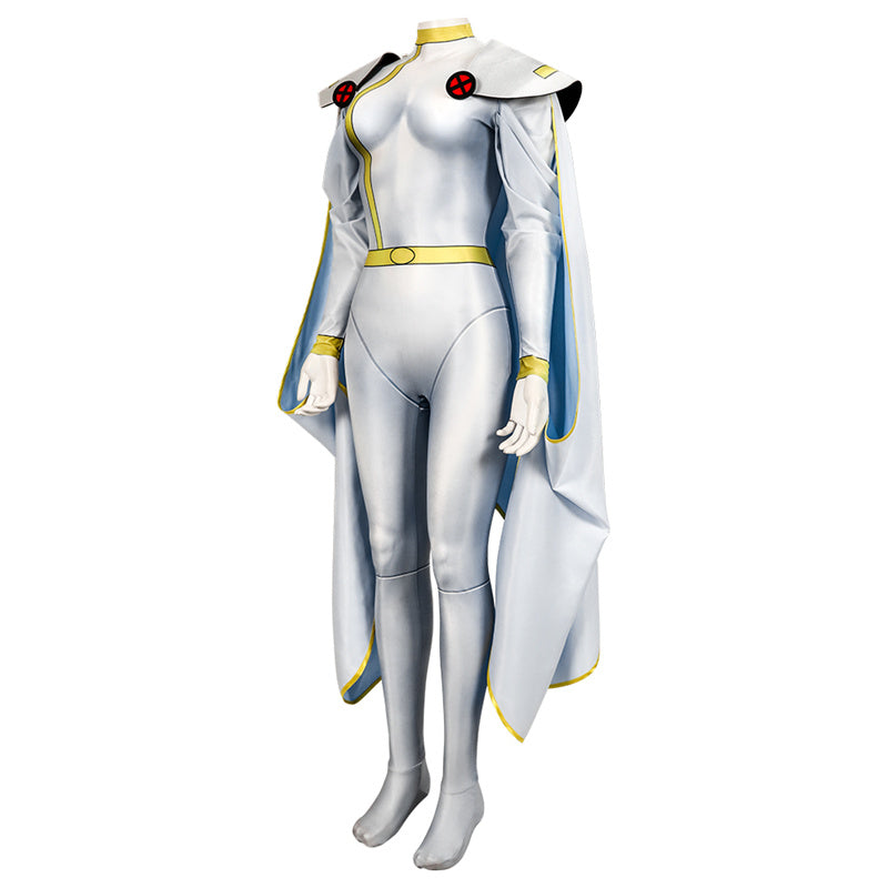 X-Men 97 White Storm Cosplay Costume Ororo Munroe Storm Jumpsuit Cloak Suit