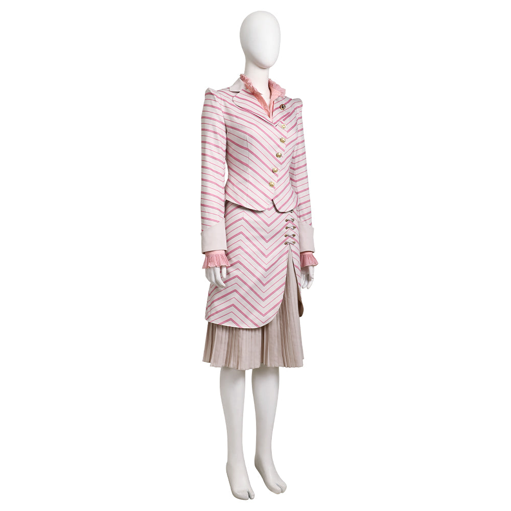 Glinda Wicked Witch  Pink Stripe Suit Halloween Costume Outfit ACcosplay