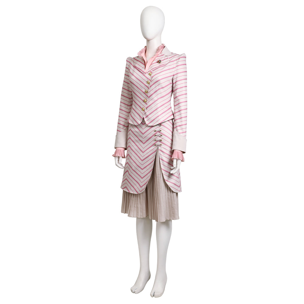 Glinda Wicked Witch  Pink Stripe Suit Halloween Costume Outfit ACcosplay