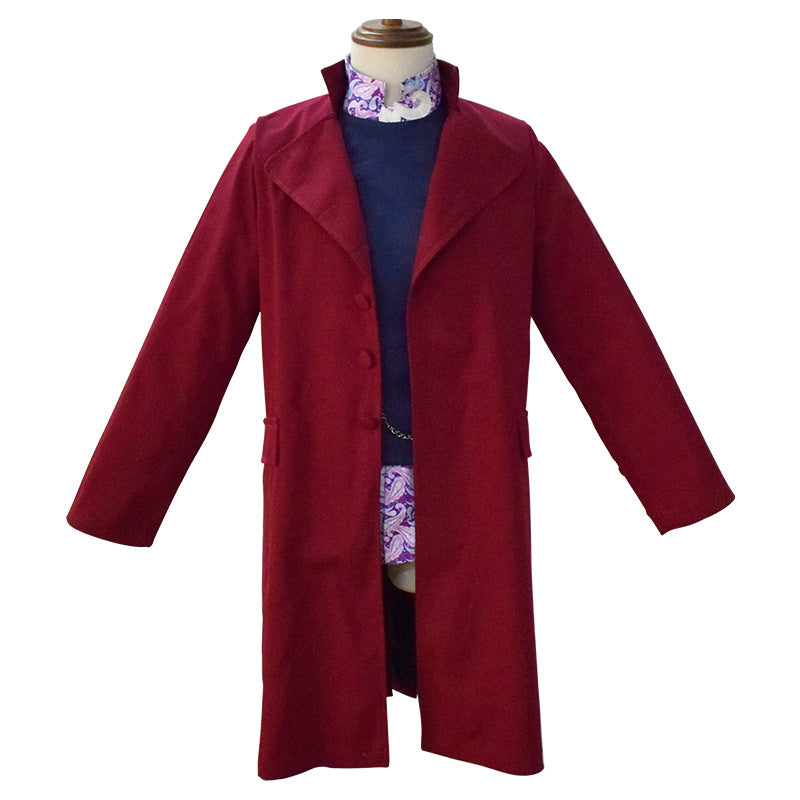 Willy Wonka 2005 Costume Charlie and The Chocolate Factory Johnny Depp Cosplay Halloween Suit
