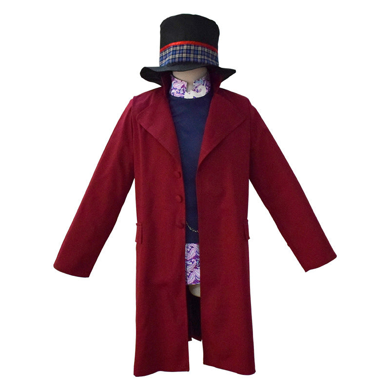 Willy Wonka 2005 Costume Charlie and The Chocolate Factory Johnny Depp Cosplay Halloween Suit