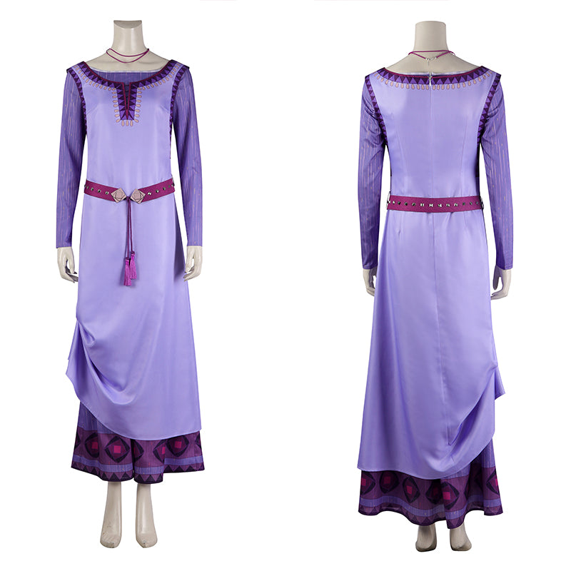 2023 Movie Wish Asha Cosplay Costume Dress Halloween Party Suit