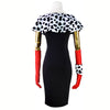 Evil Madame Cruella De Ville Costume 101 Dalmatian Ladies Womens Fancy Party Dress