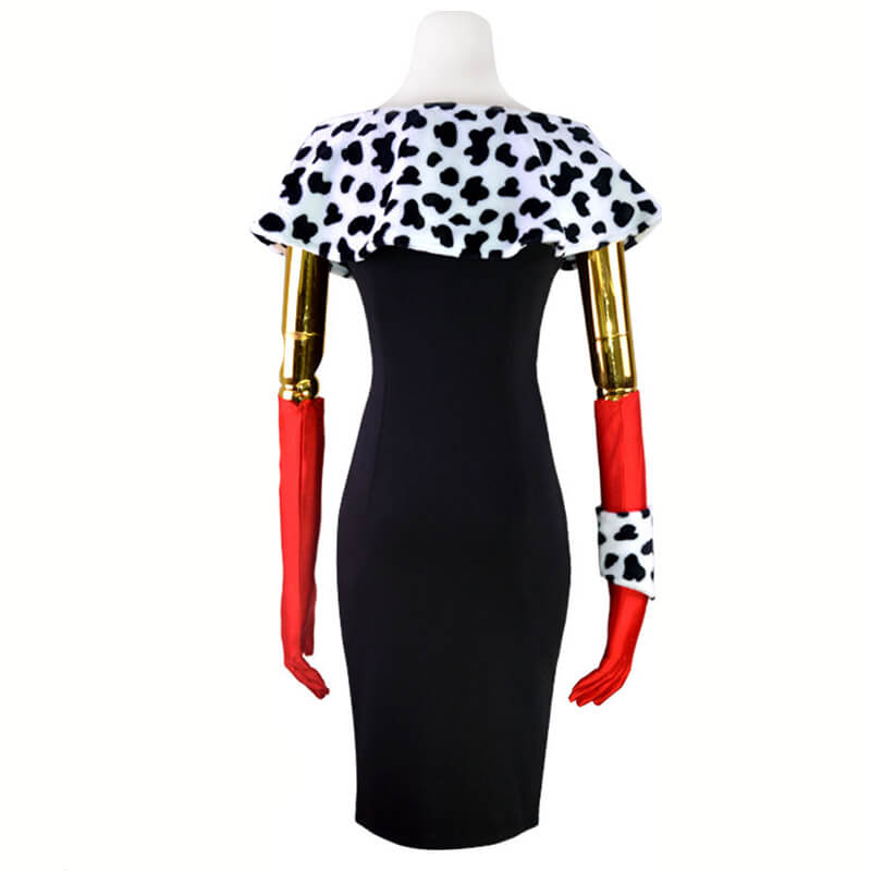 Evil Madame Cruella De Ville Costume 101 Dalmatian Ladies Womens Fancy Party Dress