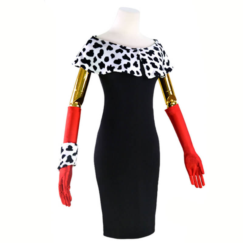 Evil Madame Cruella De Ville Costume 101 Dalmatian Ladies Womens Fancy Party Dress