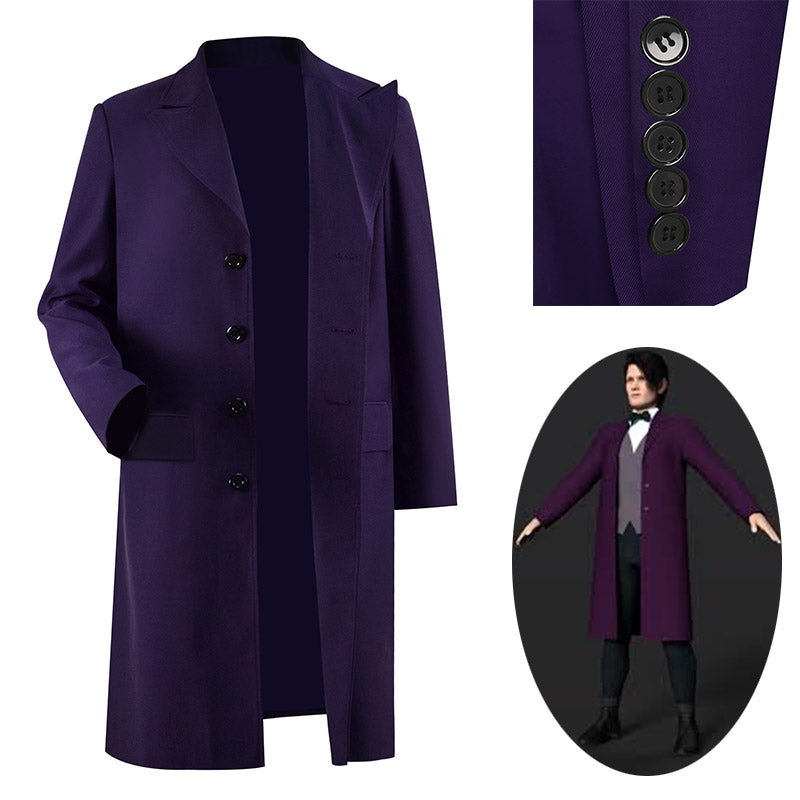 Doctor Who 11th Doctor Matt Smith Cosplay Costume The Eleventh Dr New Purple Coat