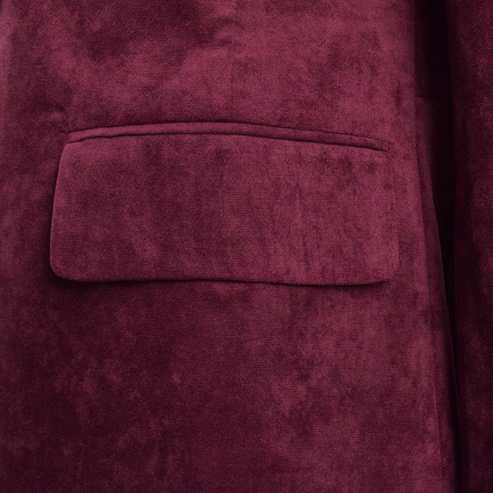 Dr. Fourth 4th Doctor Velvet Trench Coat Burgundy Cosplay Costume - ACcosplay