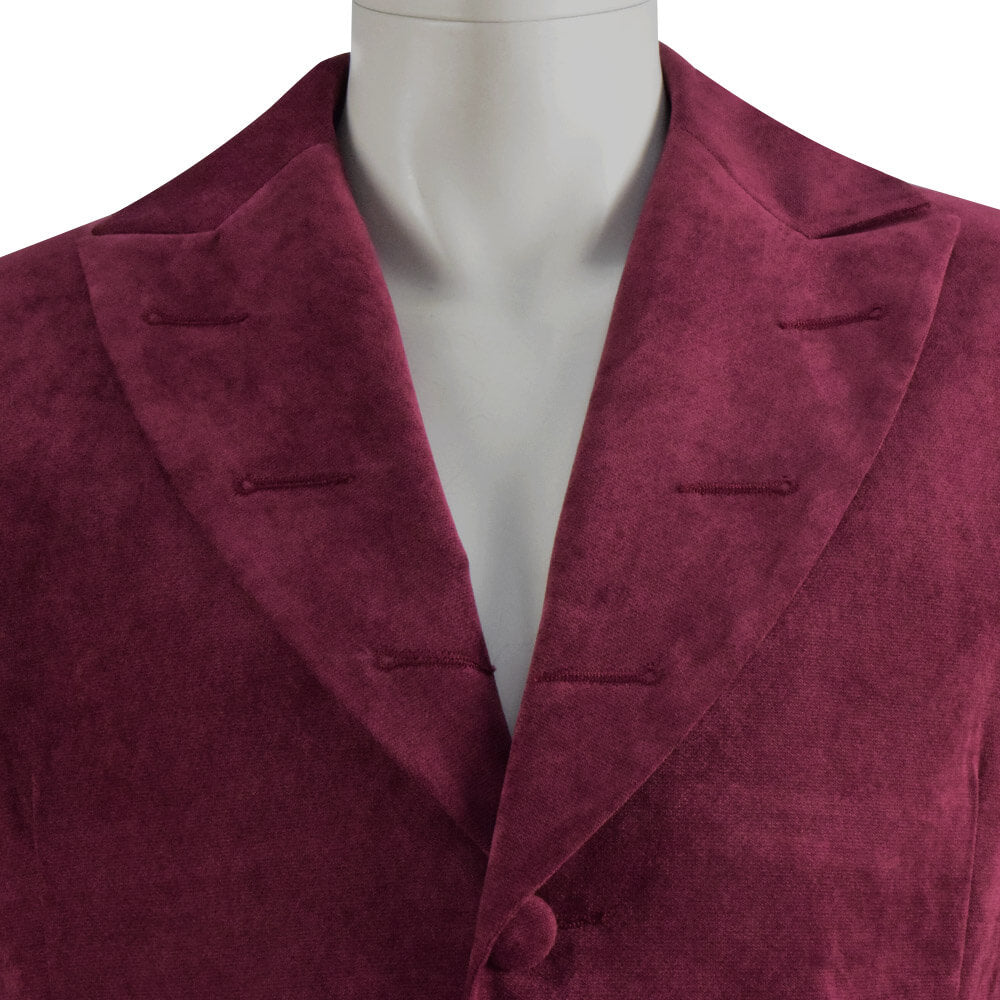 Dr. Fourth 4th Doctor Velvet Trench Coat Burgundy Cosplay Costume - ACcosplay