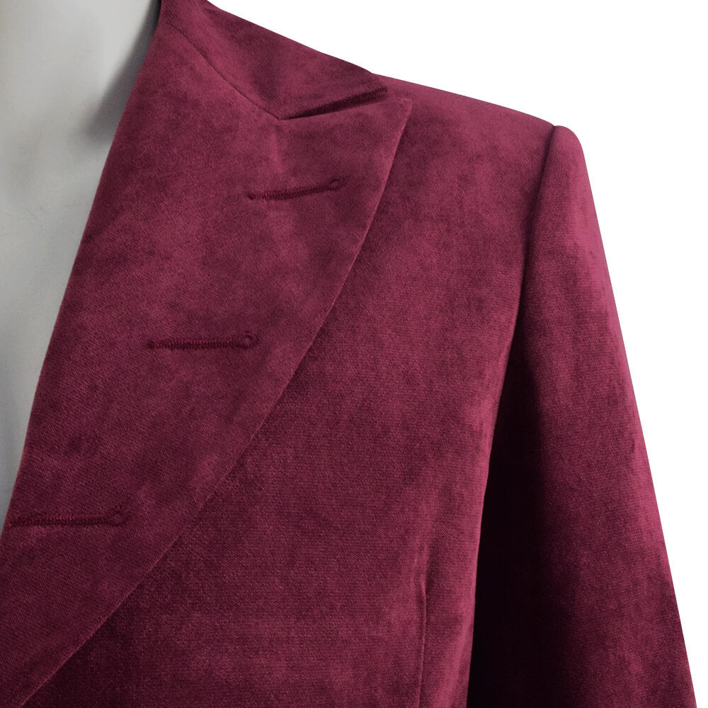 Dr. Fourth 4th Doctor Velvet Trench Coat Burgundy Cosplay Costume - ACcosplay