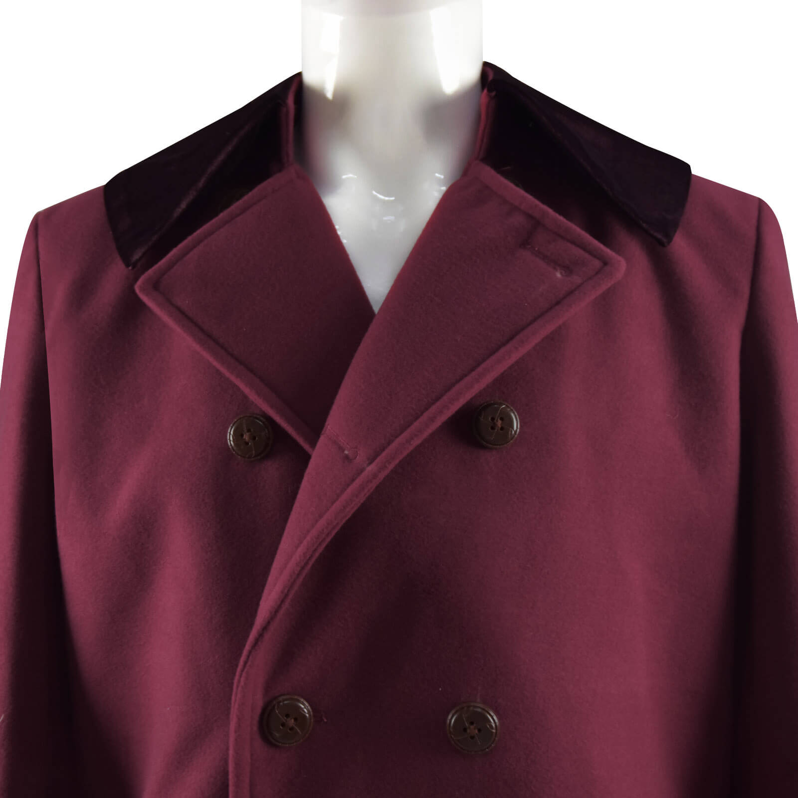 Fourth 4th Doctor Dark Red Long Trench Wool Coat Doctor Who Cosplay Costume