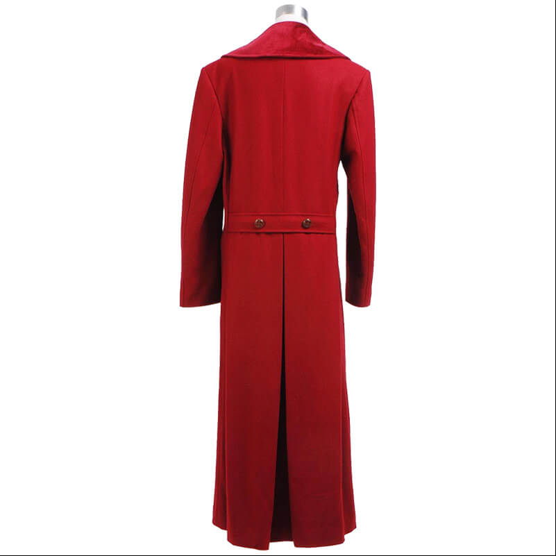 Doctor Who fourth 4th Doctor Dark Red Long Trench Wool Coat Cosplay Costume - ACcosplay