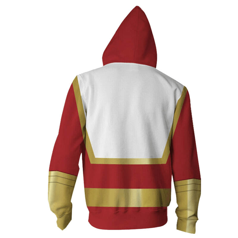 Shazam Billy Batson Captain Marvel 3D Printed Zipper Hoodie - ACcosplay