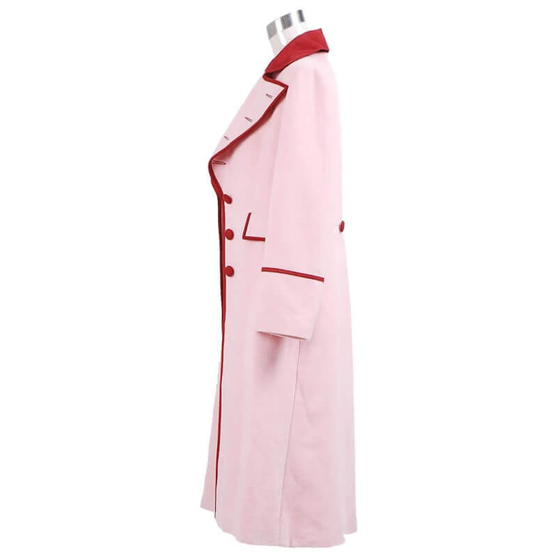 Doctor Who 5th Doctor Romana Long Pink Cashmere Trench Coat Cosplay Costume - ACcosplay