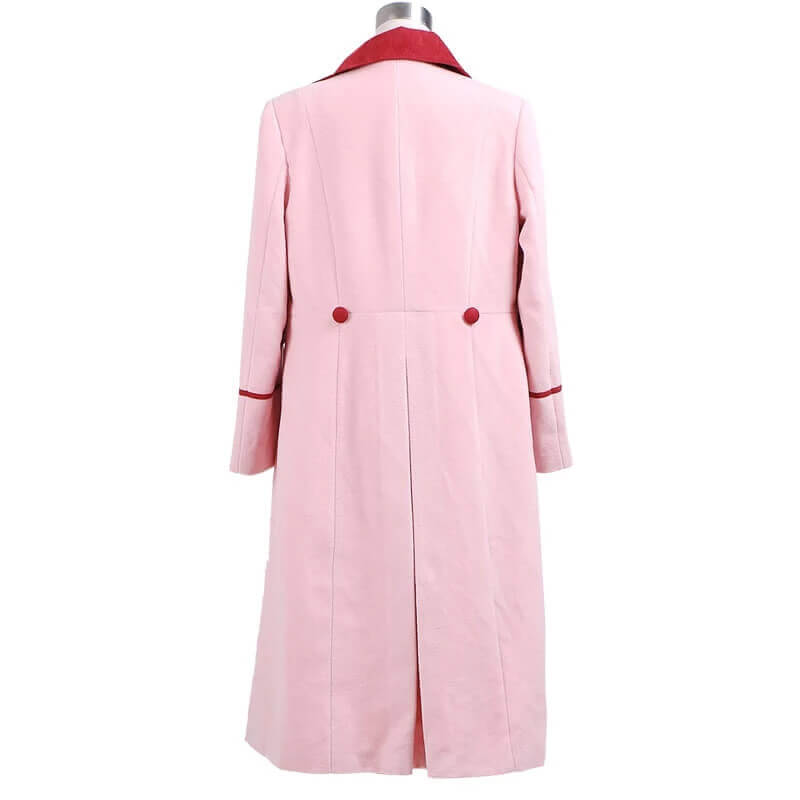 Doctor Who 5th Doctor Romana Long Pink Cashmere Trench Coat Cosplay Costume - ACcosplay
