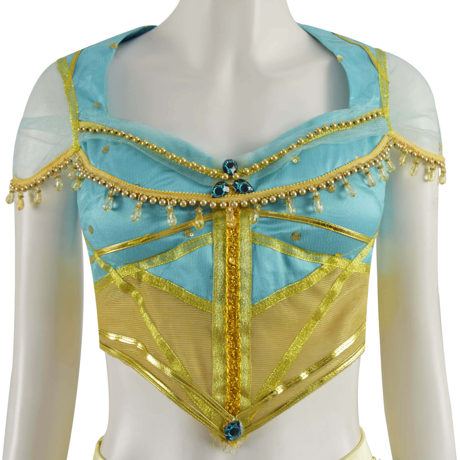 2019 Aladdin Jasmine Blue Dress Outfit Cospaly Costume Halloween Princess Dress 2019 Aladdin Jasmine Blue Dress Outfit Cospaly Costume Halloween Princess Dress