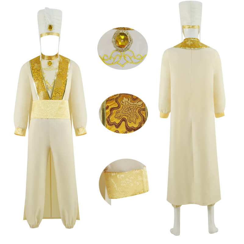 2022 New Aladdin Lamp Prince Aladdin Costume For Adult Mens Halloween Cosplay with Hat