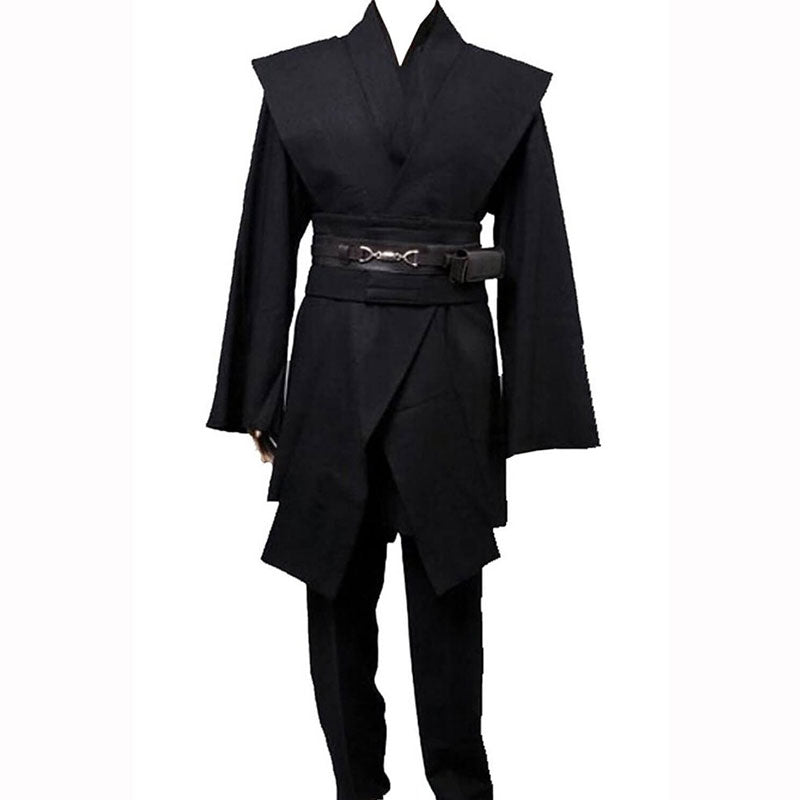 ACcosplay Anakin Skywalker Star Wars Jedi Cosplay Outfit Black Robe Costume - ACcosplay