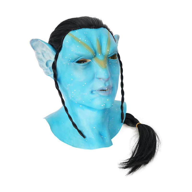 Avatar Jake Sully Wig Avatar 2 Latex Mask Halloween Mask Party Prop ACcosplay