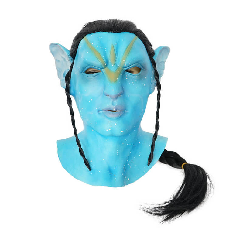 Avatar Jake Sully Wig Avatar 2 Latex Mask Halloween Mask Party Prop ACcosplay