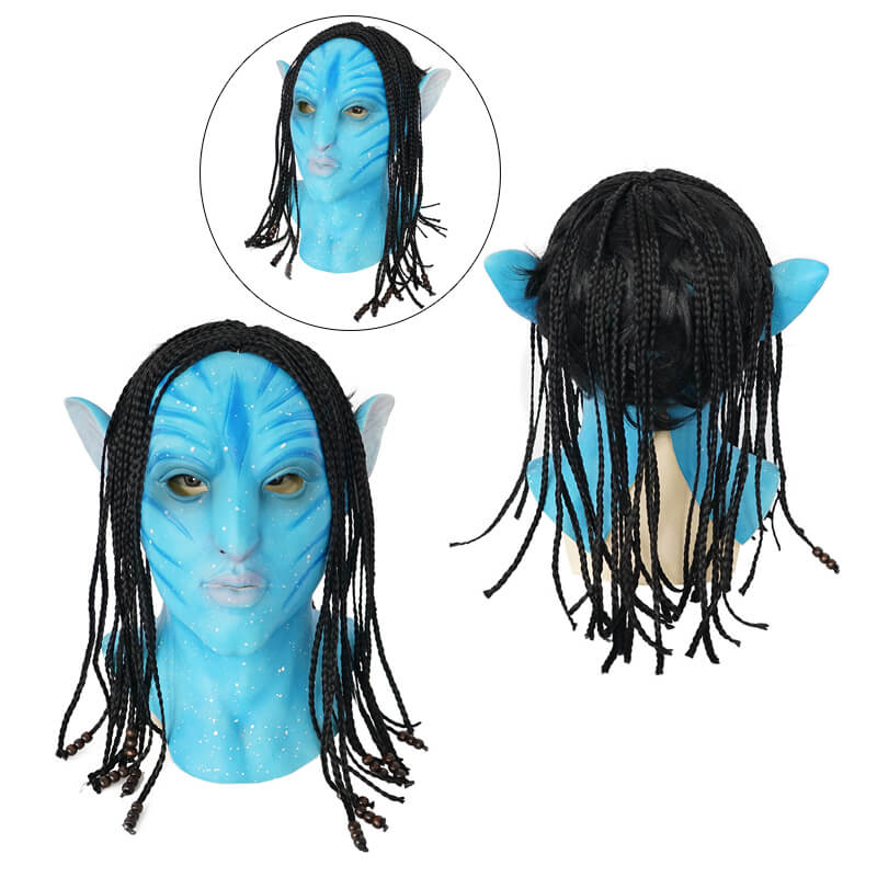 Avatar Neytiri Cosplay Mask Avatar 2 The Way of Water Neytiri Wig Latex Mask Prop ACcosplay
