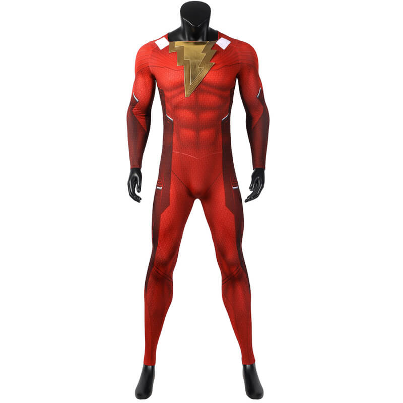 Shazam! Fury of the Gods Cosplay Suit Billy Batson Costume Superhero Zentai Bodysuit