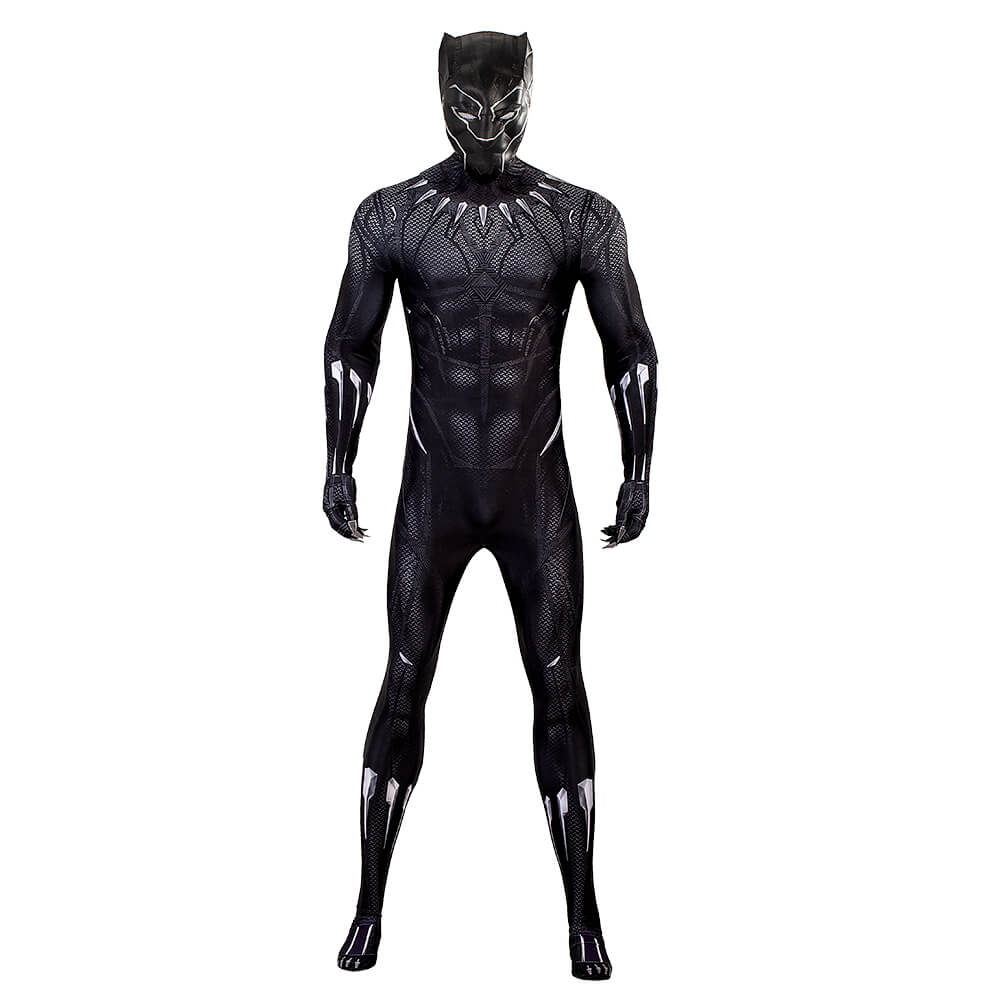 Black Panther Suit Cosplay T'Challa Bodysuit Cosplay Superhero Jumpsui ...