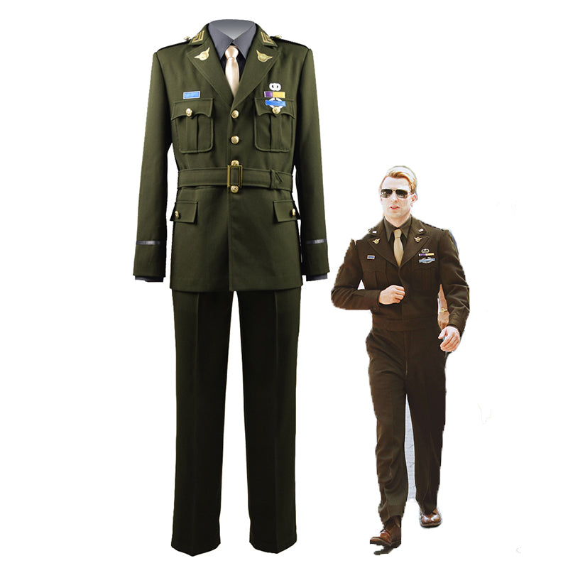 World War II Captain America Officer Cosplay Costume Soldier Uniform Suit Full Set