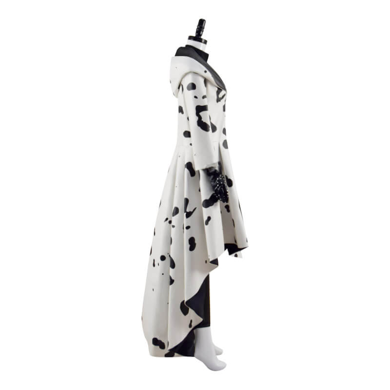 2021 Cruella Dalmatian Coat Costume Cruela Devil Halloween Costumes Ideas ACcosplay