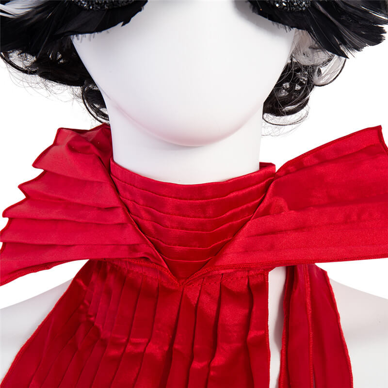 2021 Cruella De Vil Red Dress Emma Stone Cruella Devil Cosplay Wig Costumes ACcosplay