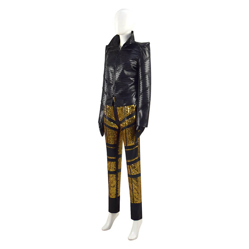 Cruella Black Leather Jacket 2021 Cruella de Vil Halloween Carnival Suit Cosplay Costumes