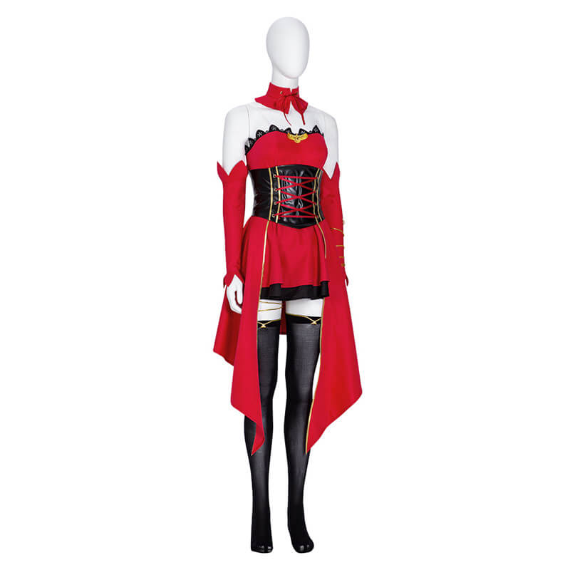 Anime Takt Op. Destiny Destiny Cosplay Costumes For Women Strapless Red Dress