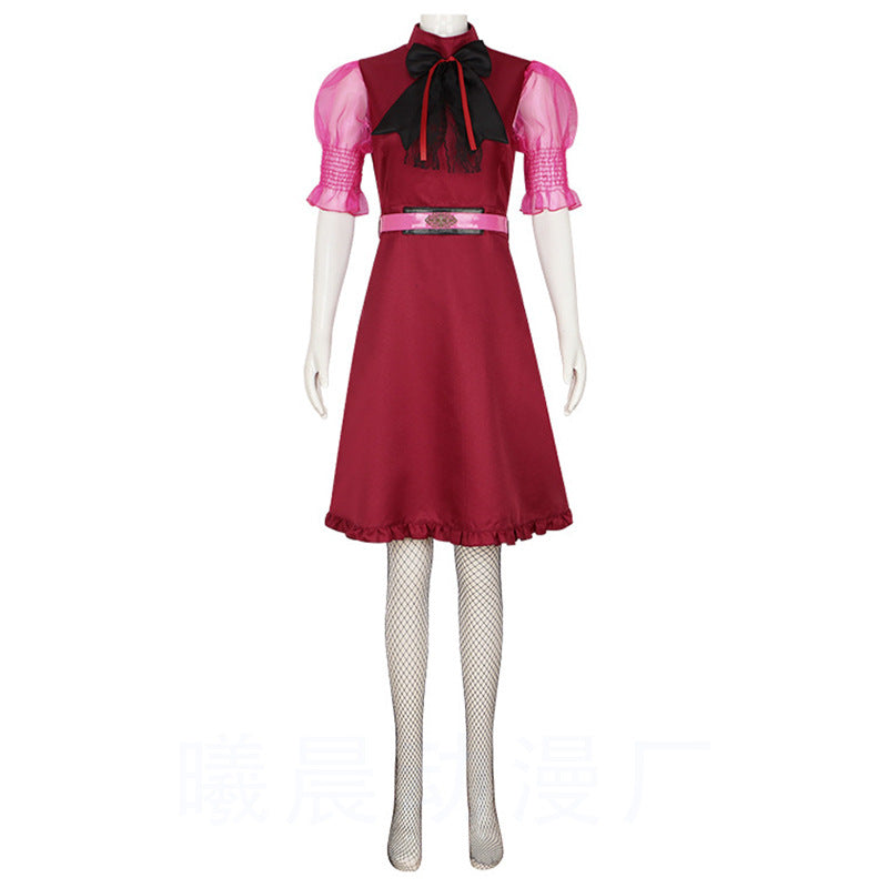 Draculaura Cosplay Monster High Live Action Movie Costume Women Red Dress Halloween Outfit
