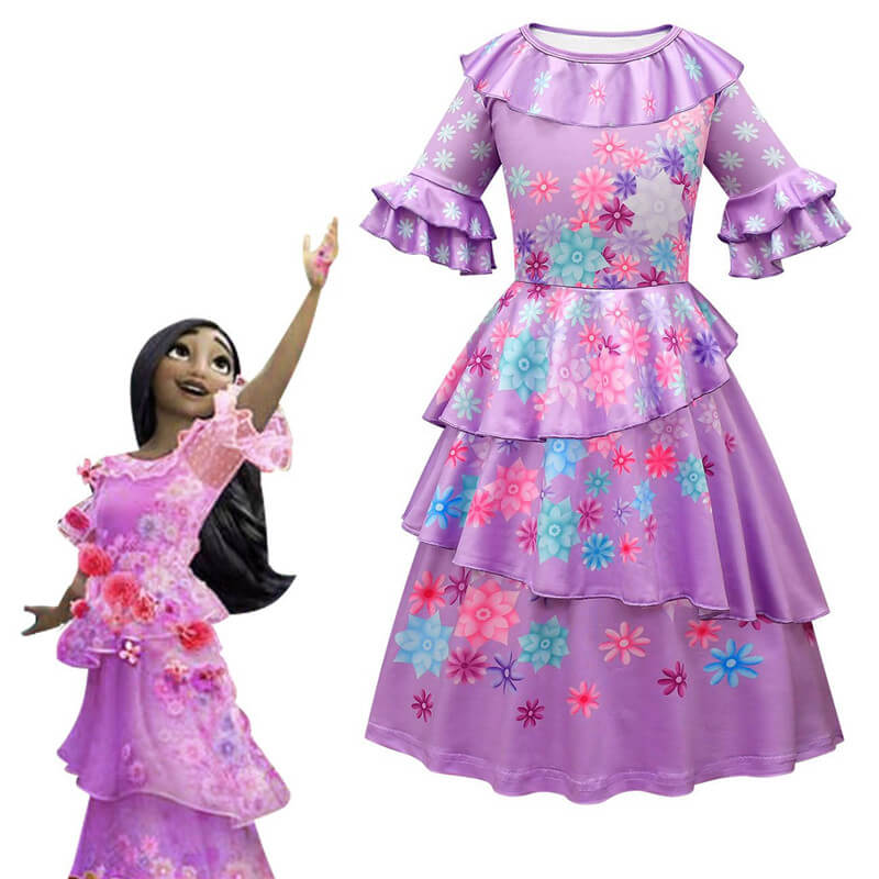 Encanto Isabela Dress Isabela Cosplay Costume Princess Magical Outfits for Girls