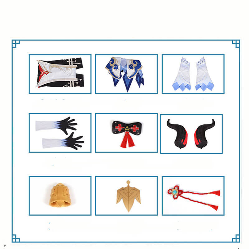 Genshin Impact Ganyu Cosplay Costumes Wig Game Halloween Costumes