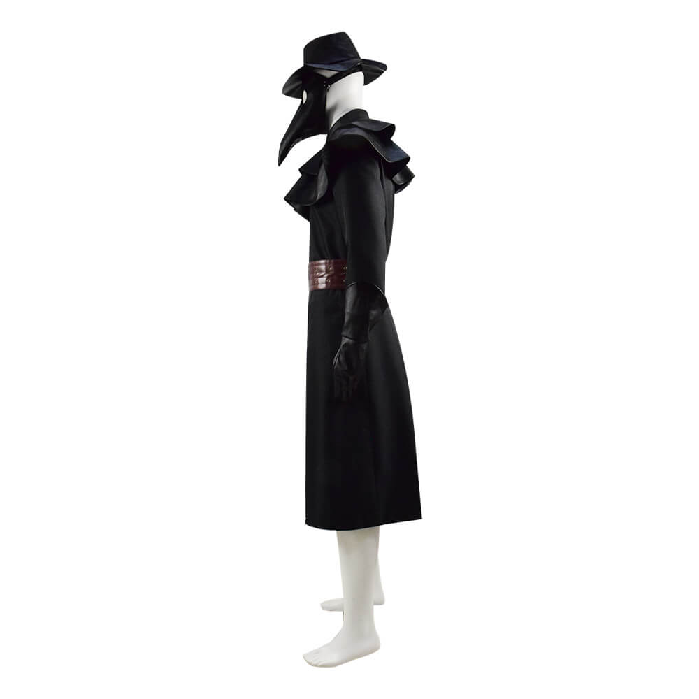 Halloween Plague Doctor Costume Outfit Cosplay Beak Mask Hat - ACcosplay