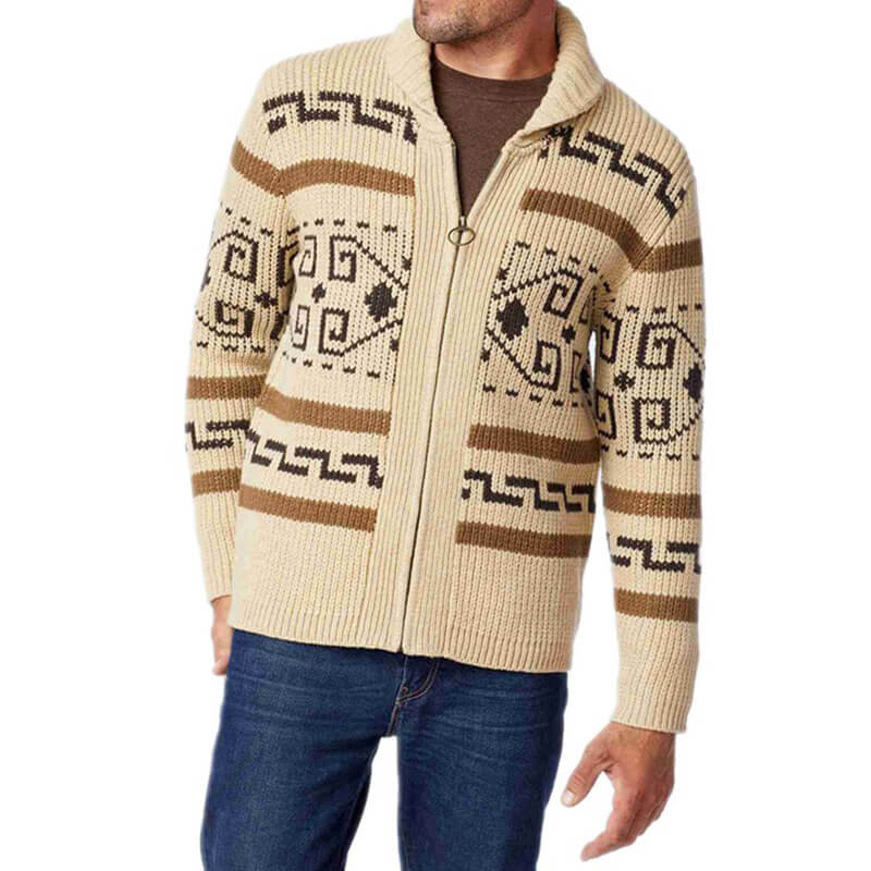 Jeffrey Lebowski Sweater Big Lebowski Sweater Zipper Shawl Cardigans Costumes for Men