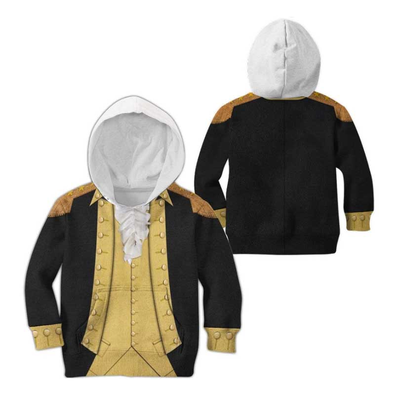 Kids Alexander Hamilton Hoodie Costume 3D George Washington Historical Figure Colonial Costume