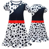 Kids Cruella Dress 2021 Cruella Dalmatian Dress Girls Halloween Cosplay Costumes ACcosplay