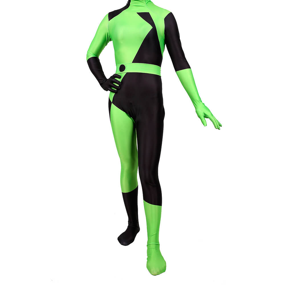 Kids Halloween Costumes Kim Possible Shego Costume Jumpsuit Bodysuit Girls Green Cosplay