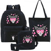 Kuromi Backpack 3 Pieces Print Pattern School Bag Lunchbox Pencil Bag Boys Girls