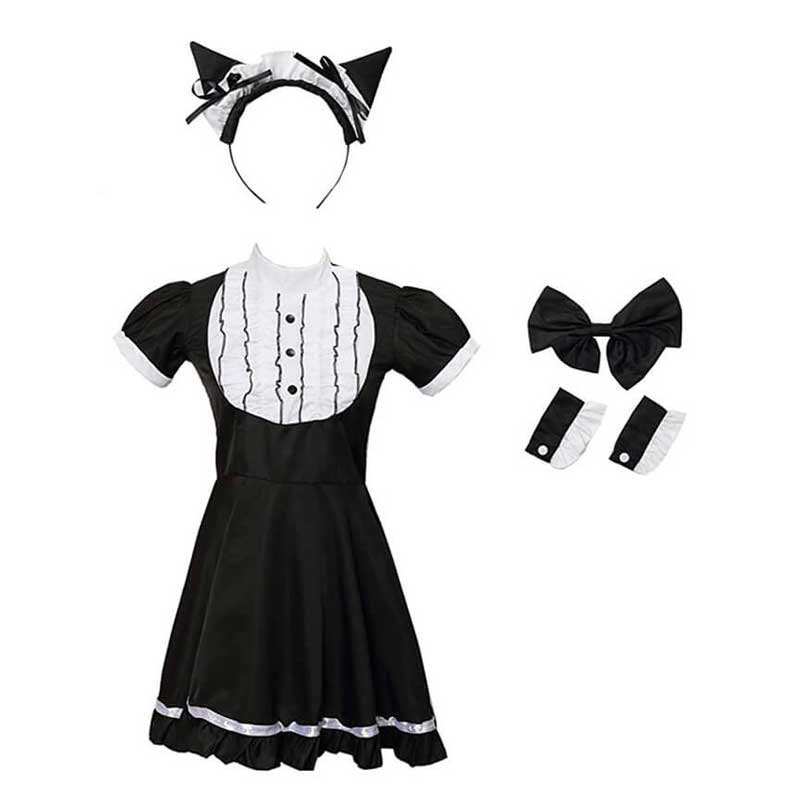 Lolita Dress French Apron Maid Fancy Dress Women Cat Ear Costume ACcosplay